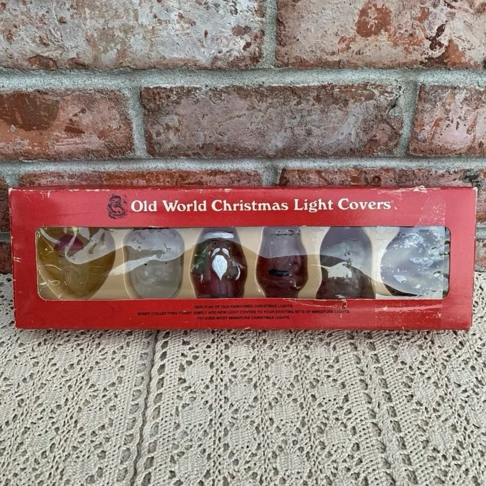 Vintage Old World Christmas Glass String Light Covers 1970s